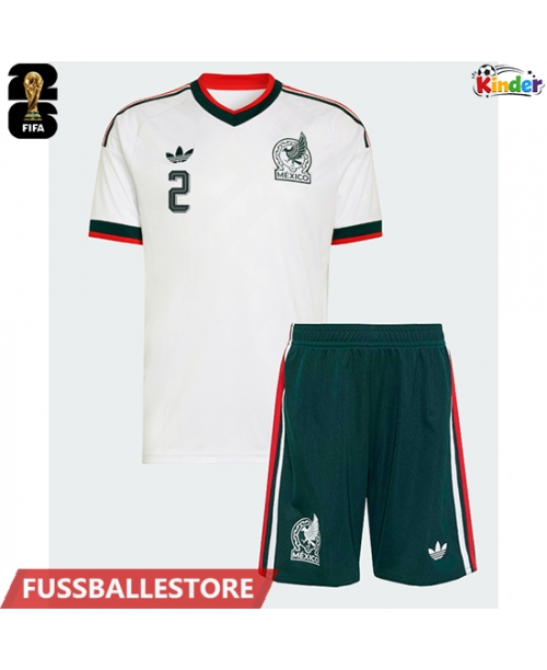 Günstige Mexiko Jorge Sanchez #2 Auswärts Trikotsatzt Kinder WM 2026 Kurzarm (+ Kurze Hosen)